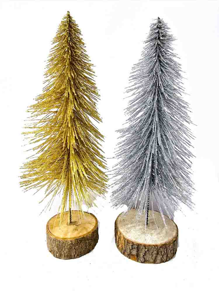 ΔΕΝΤΡΑΚΙ ΧΡΙΣΤΟΥΓΕΝΝΩΝ  ΑΣΗΜΙ 9x30cm ΞΥΛΙΝΗ ΒΑΣΗ 433743