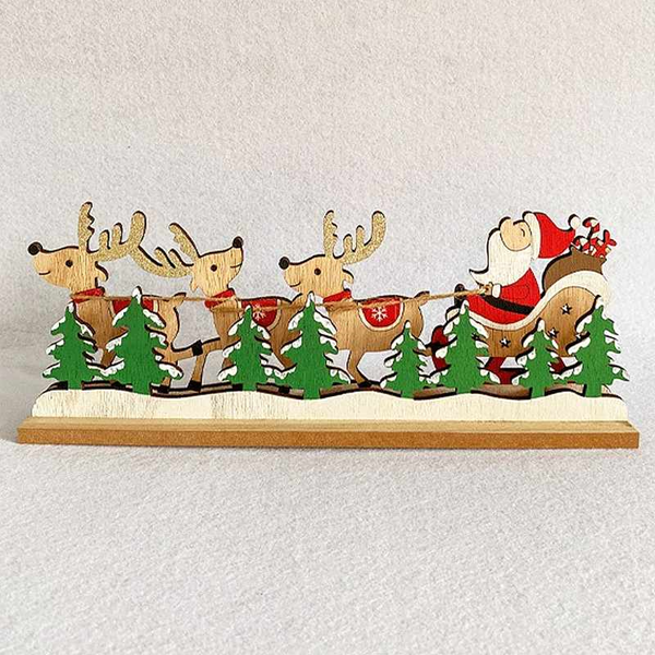 ΕΛΚΗΘΡΟ ΑΗ ΒΑΣΙΛΗΣ GLITTER XMAS 5x13x35cm ΞΥΛΙΝΗ ΒΑΣΗ 433866