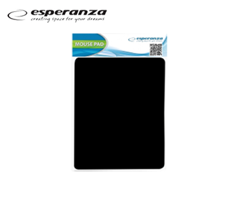 MOUSE PAD ESPERANZA 18X22cm ΜΑΥΡΟ ΛΕΠΤΟ 2mm