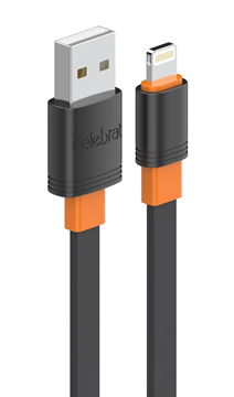 ΚΑΛΩΔΙΟ CELEBRAT Lightning σε USB CB-33L, flat, 12W, 1m, μαύρο