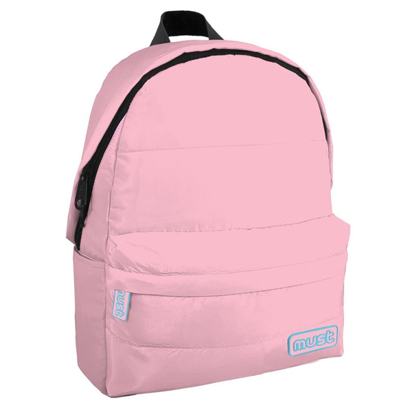 Τσάντα Πλάτης Must Monochrome Puffy Colored Inside Ροζ  με 1 Κεντρική Θήκη