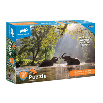 PUZZLE 1000TEM 73Χ48ΕΚ ANIMAL PLANET ΕΛΕΦΑΝΤΕΣ ΣΤΗ ΛΙΜΝΗ