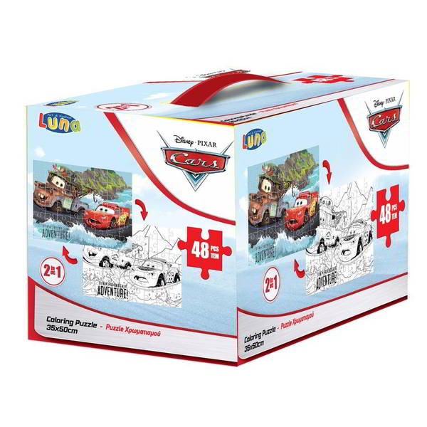 ΠΑΖΛ ΧΡΩΜΑΤΙΣΜΟΥ ΚΥΒΟΣ DISNEY CARS 2 ΟΨΕΩΝ LUNA TOYS, 48 ΤΜΧ., 50X35 ΕΚ. 000562642