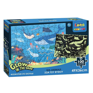 PUZZLE 100ΤΕΜ 49Χ36ΕΚ ΖΩΑ ΤΟΥ ΒΥΘΟΥ GLOW IN THE DARK LUNA CH-2021