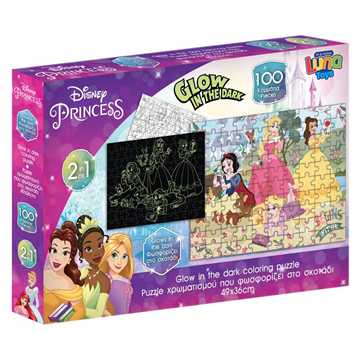 PUZZLE 100ΤΕΜ 48Χ34ΕΚ GLOW IN THE DARK PRINCESS