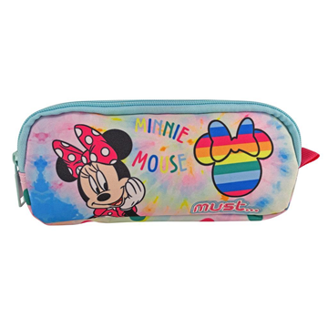 Σχολική Κασετίνα Βαρελάκι Disney Minnie Mouse I Love Rainbow Must 2 Θήκες