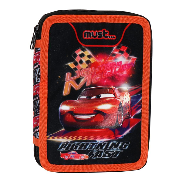 Κασετίνα Διπλή Γεμάτη Disney Cars Lighting Fast Must