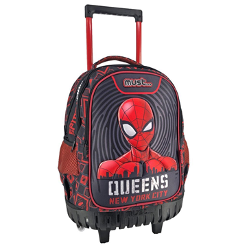 Σχολική Τσάντα Τρόλεϊ Δημοτικού Spiderman Queens New York City Must 3 Θήκες