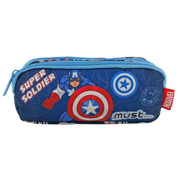 Σχολική Κασετίνα Βαρελάκι Avengers Captain America Super Soldier Must 2 Θήκες