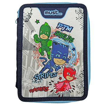 Κασετίνα Διπλή Γεμάτη PJ Masks Anyone Can Be Hero Must