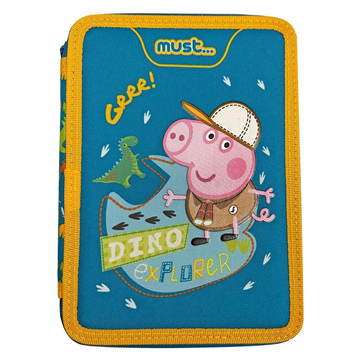 Κασετίνα Διπλή Γεμάτη George Pig Dino Explorer Must