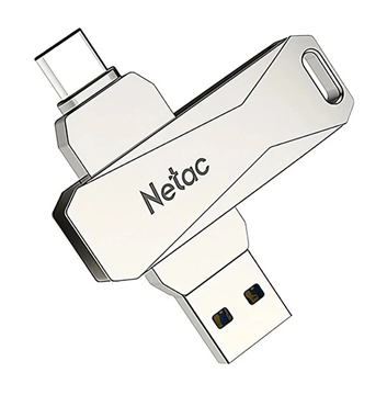 MNHMH USB NETAC USB Flash Drive U782C, 64GB, USB 3.0 & USB Type-C, OTG, ασημί