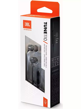 ΑΚΟΥΣΤΙΚΑ JBL TUNE 110 ΜΑΥΡΟ IN EAR PURE BASS HANDS FREE CALLS