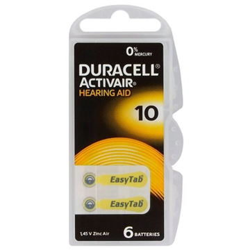 ΜΠΑΤΑΡΙΕΣ DURACELL ACTIVAIR No10 6pack ΑΚΟΥΣΤΙΚΩΝ ΒΑΡΥΚOΗΑΣ