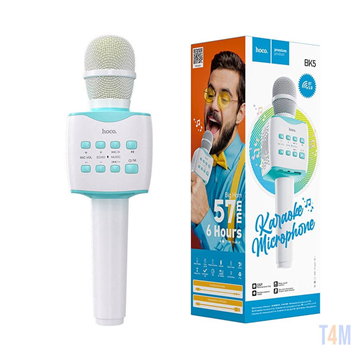 ΜΙΚΡΟΦΩΝΟ KARAOKE Hoco BK5 Cantando και Ηχείο V.5.0 Λευκό 5W με Λειτουργία Karaoke και Υποδοχή Micro SD Κάρτα