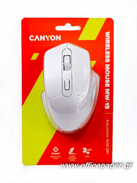 ΠΟΝΤΙΚΙ CANYON AΣΥΡΜΑΤΟ 1600dpi MW-15 ΛΕΥΚΟ ΠΕΡΛΕ  WIN10 CNE-CMSW15PW