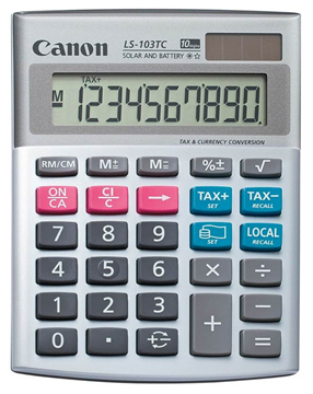 ΑΡΙΘΜΟΜΗΧΑΝΗ CANON LS-103TC TAX-CURRENCY 10ΨΗΦΙΩΝ 10,5X14X3.2εκ