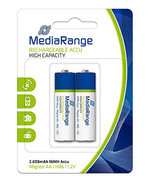 ΜΠΑΤΑΡΙΕΣ MEDIARANGE 2ΧΑΑ /HR6 1,2V 2600mAh Ni-Mh ΕΠΑΝΑΦΟΡΤΡΙΖΟΜΕΝΕΣ