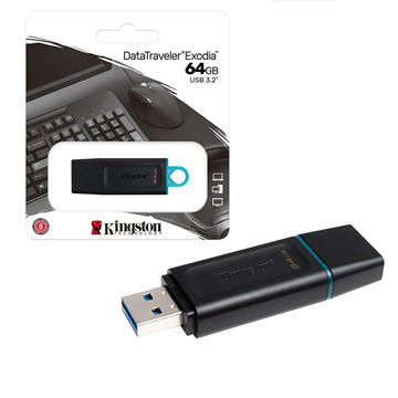 MNHMH USB KINGSTONE DATATRAVELER EXODIA  64GB USB 3.2 BLACK