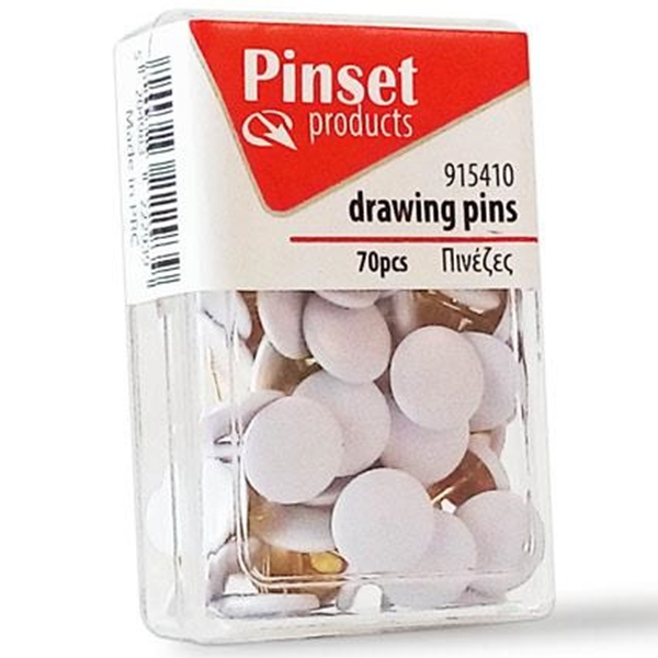 ΠΙΝΕΖΕΣ PINSET ΛΕΥΚΟ ΧΡΩΜΑ  κουτάκι 70 τεμαχίων