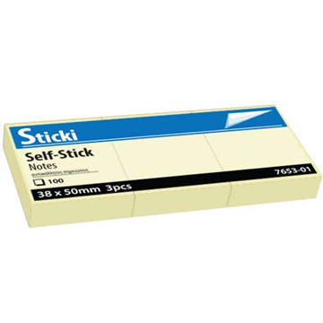 ΧΑΡΤΑΚΙΑ ΚΙΤΡΙΝΑ ΑΥΤΟΚ. STICKI 50Χ38Χ3πακετάκια  X100Φ  7653-01