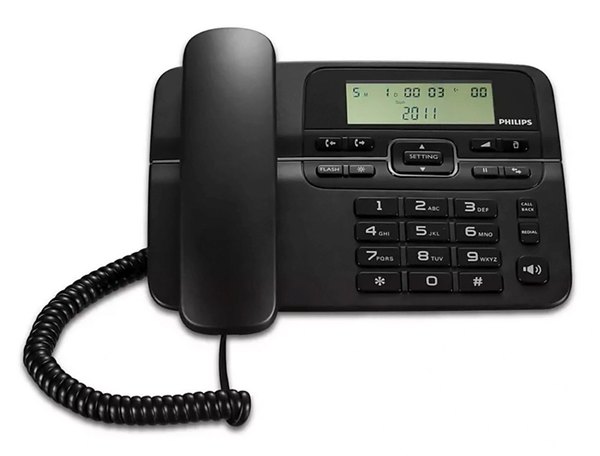 ΤΗΛΕΦΩΝΟ ΣΤΑΘΕΡΟ PHILIPS ενσύρματο M20B-00, λειτουργία ανοιχτής ακρόασης, μαύρο