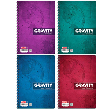 ΤΕΤΡΑΔΙΟ ΣΠ. GRAVITY 17Χ25 Β5 2Θ 4 ΧΡΩΜΑΤΑ 60φ./120σελ.