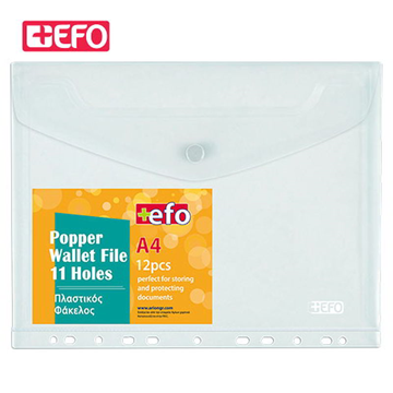 ΦΑΚΕΛΟΣ ΚΟΥΜΠΙ +EFO A4 ΜΕ 11 ΤΡΥΠΕΣ MONO ΔΙΑΦΑΝΟΣ  Ν795125