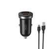 ΦΟΡΤΙΣΤΗΣ ΑΥΤΟΚΙΝΗΤΟΥ XO CC56 PD 30W QC 1x USB 1x USB-C black + USB - microUSB cable