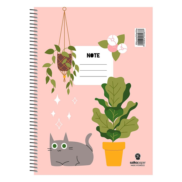 ΤΕΤΡΑΔΙΟ ΣΠΙΡΑΛ SALKO NOTE 17X25 60Φ*120σελ. ΘΕΜΑΤΑ 2