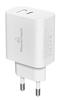 ΦΟΡΤΙΣΤΗΣ ΜΠΡΙΖΑΣ POWERTECH PT-1044 FAST CHARGE USB & USB-C, PD QC3.0, 30Watt , λευκός