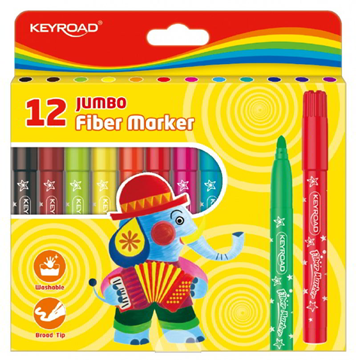 ΜΑΡΚΑΔΟΡΟΙ KEYROAD JUMBO FIBER MARKER 12 ΧΡΩΜΑΤΑ KR971413
