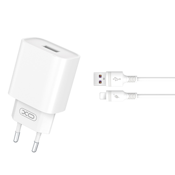 ΦΟΡΤΙΣΤΗΣ ΜΠΡΙΖΑΣ XO CE02D(EU) ΜΕ ΚΑΛΩΔΙΟ TYPE C QC 3.0 18W 1x USB white