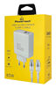 ΦΟΡΤΙΣΤΗΣ ΜΠΡΙΖΑΣ POWERTECH PT-1182, καλώδιο, USB/USB-C, 65W, GaN, λευκός