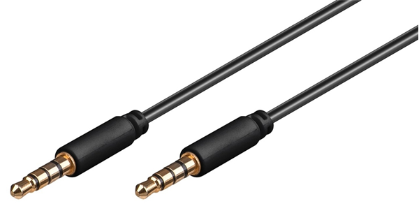 ΚΑΛΩΔΙΟ AUDIO ΠΡΟΕΚΤΑΣΗ GOOBAY καλωδίου ήχου 3.5mm 63824, 4-pin, slim, CU, 0.5m, μαύρο