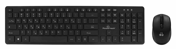 ΠΛΗΚΤΡΟΛΟΓΙΟ POWERTECH set ποντίκι & πληκτρολόγιο PT-1189, ασύρματο, 1600DPI, μαύρο