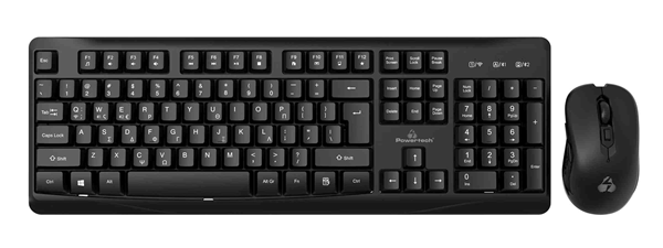 ΠΛΗΚΤΡΟΛΟΓΙΟ POWERTECH set ποντίκι & πληκτρολόγιο PT-1173, 2.4GHz & Bluetooth, μαύρο
