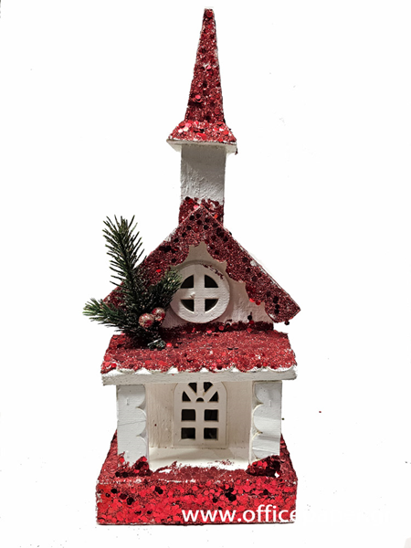 ΞΥΛΙΝΟ ΣΠΙΤΑΚΙ ΜΠΑΤΑΡΙΑΣ  ΚΟΚΚΙΝΟ  9Χ14Χ35ΕΚ. ΜΕ ΦΩΣ 299895