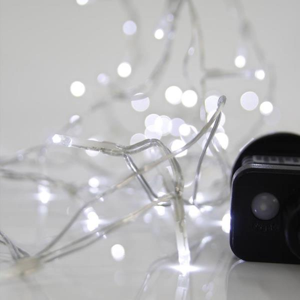 ΛΑΜΠΑΚΙΑ 100 LED ΣΕ ΣΕΙΡΑ ΜΕ ΠΡΟΓΡΑΜΜΑ ΚΑΙ ΜΕΤΑΣΧΗΜΑΤΙΣΤΗ, ΔΙΑΦΑΝΟ ΚΑΛΩΔΙΟ, ΛΕΚΟΦΩΣ  LED ΑΝΑ 5 ΕΚ. IP44