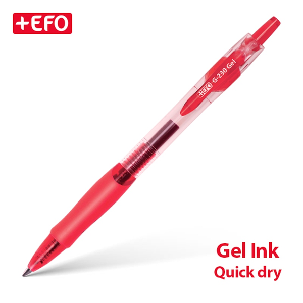ΣΤΥΛΟ +EFO GEL PEN G-230 medium ΚΟΚΚΙΝΟ 0.7mm GRIP ΜΕ ΚΟΥΜΠΙ 382303