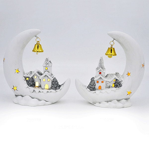 ΚΕΡΑΜΙΚΟ ΧΡΙΣΤΟΥΓΕΝΝΩΝ ΣΠΙΤΑΚΙ ΦΕΓΓΑΡΙ ΜΕ LED 9x6.5x11.5cm 319038