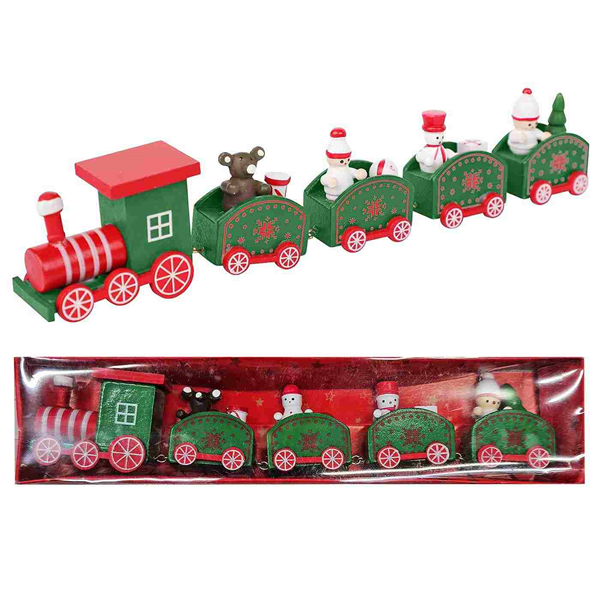 ΤΡΕΝΑΚΙ ΑΗ ΒΑΣΙΛΗΣ XMAS 25x5,5cm ΞΥΛΙΝΟ 93-3590