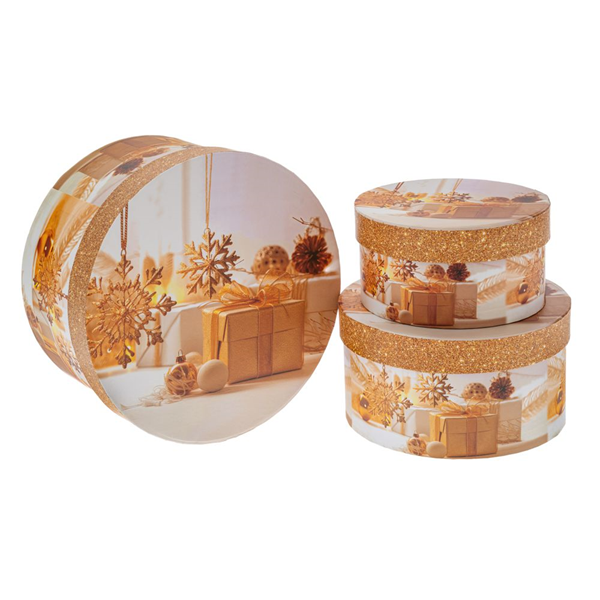 ΚΟΥΤΙ ΔΩΡΟΥ ΧΡΥΣΟ ΣΤΡΟΓΓΥΛΟ ΔΩΡΑ ΧΡΙΣΤΟΥΓΕΝΝΑ ΣΕΤ 3 ΤΕΜΑΧΙΩΝ 88836