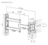 ΒΑΣΗ TV POWERTECH επιτοίχια βάση PT-1279 για τηλεόραση 13-32", full motion, 20kg