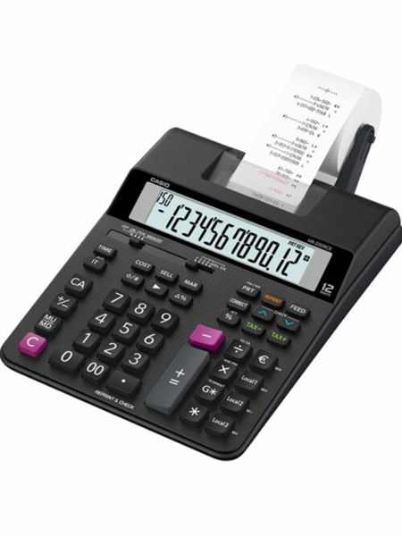 ΑΡΙΘΜΟΜΗΧΑΝΗ CASIO HR-200RCE MΕ ΧΑΡΤΟΤΑΙΝΙΑ 12 ΨΗΦΙΩΝ  65 x 195 x 313 (mm)