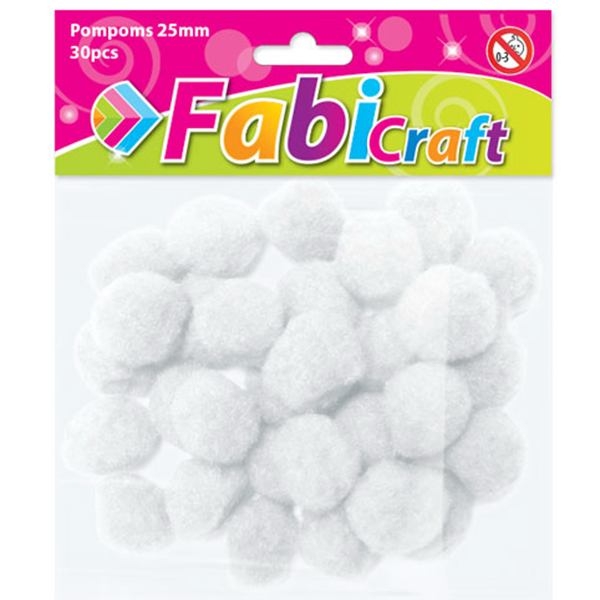 ΠΟΜ ΠΟΜ FABI 25mm 30TEM ΛΕΥΚΟ
