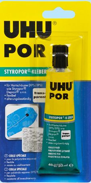 ΚΟΛΛΑ UHU POR (polystyrene) 50ml ΓΙΑ ΦΕΛΙΖΟΛ