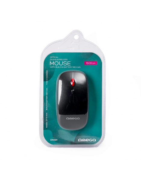 ΠΟΝΤΙΚΙ OMEGA BLUETOOTH WIRELESS 2.4G 1600DPI OFFICE BLACK USB-C RECHARGE OM301