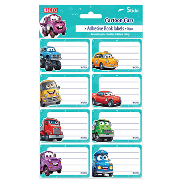 ΕΤΙΚΕΤΕΣ ΣΧΟΛΙΚΕΣ EFO 16TEM CARTOON CARS 213138 2025