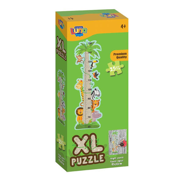 Παζλ Μέτρησης ύψους XL Ζωάκια Luna Toys Χρωματισμού 2 όψεων 25 Τμχ. 95x30 εκ. 000622938